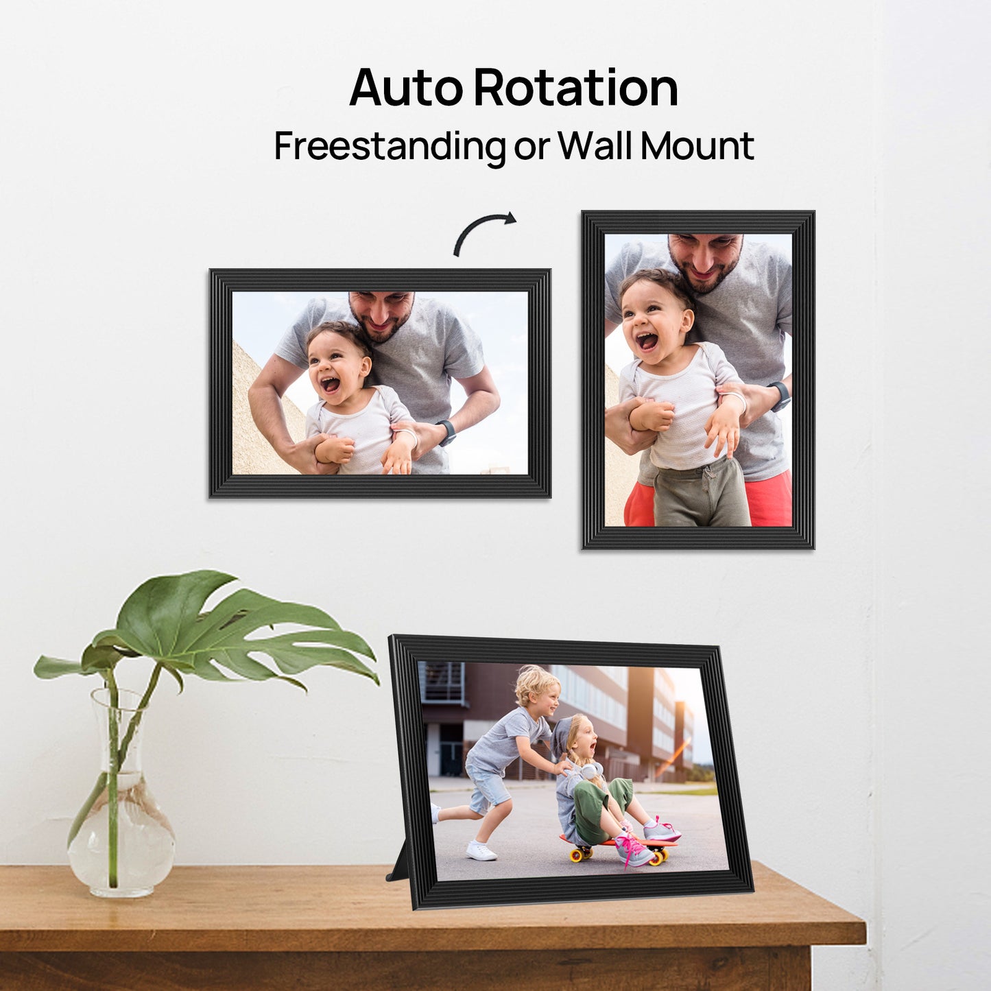 FRAMEO 10.1 Inch Smart WiFi Digital Photo Frame 1280x800 IPS LCD Touch Screen, Auto-Rotate Portrait and Landscape, Built in 32GB Memory, Share Moments Instantly via Frameo App from Anywhere
