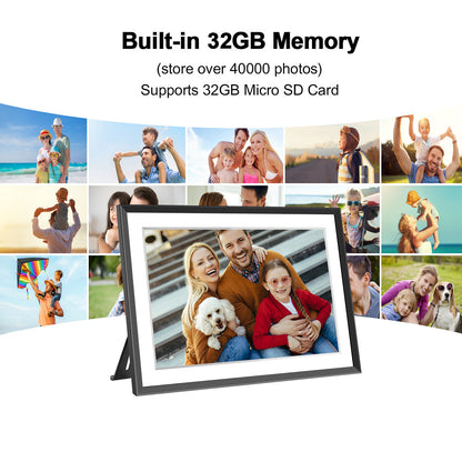 iYooker 10.1 inch FRAMEO Wifi Digital Picture Frame, 32GB IPS Smart Digital Photo Frame with Wifi and Frameo Free App, Auto-Rotate, Christmas Gift