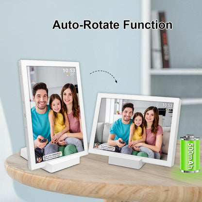 Frameo 10.1 Inch WiFi Digital Photo Frame with Battery, 1280x800 HD IPS Touchscreen, Auto-Rotate Portrait and Landscape, 32GB Storage, Share Moments Instantly via Frameo App from Anywhere