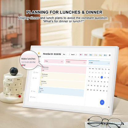 Digital Calendar: 21.5 Inch Smart Electronic Calendar Planner & Chore Chart, IPS FHD 1920x1080 Wall Touch Screen Display for Family Schedules, Desk Stand Included