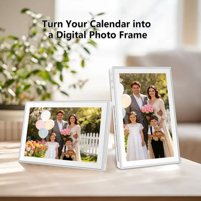 10.1 Inch Smart Digital Calendar Planner & Chore Chart, IPS HD Touchscreen Interactive Display for Family Schedules, Desk Stand Included - Share Photos/Videos