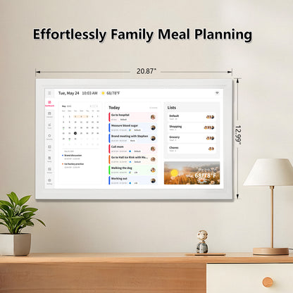 Digital Calendar: 21.5 Inch Smart Electronic Calendar Planner & Chore Chart, IPS FHD 1920x1080 Wall Touch Screen Display for Family Schedules, Desk Stand Included