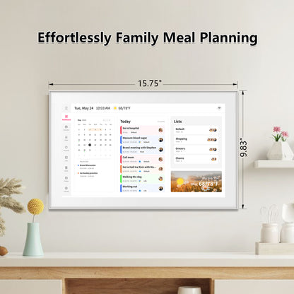 15.6 Inch Wall Planner Digital Calendar & Chore Chart, Smart Touchscreen Interactive Display for Family Schedules, Hearth Display Digital Calendar, Great for Organizing Your 2026-2027 Year