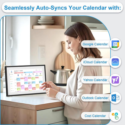 10.1 Inch Digital Calendar+Digital Picture Frame, 2026-2027 Desk Calendar Smart WiFi Planner&Chore Chart, IPS HD Interactive Touchscreen Display For Family Schedules