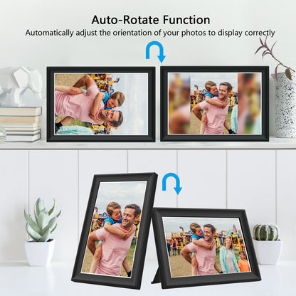 FRAMEO 10.5 Inch Smart WiFi Digital Photo Frame 1920x1280 FHD IPS LCD Touch Screen, Auto-Rotate, 64GB Storage, Support SD Card & USB Drive, Share Moments Instantly via Frameo App from Anywhere