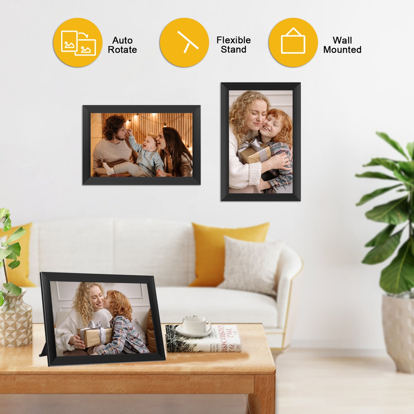 FRAMEO WiFi Digital Photo Frame, 10.1 Inch Digital Picture Frame, 1280x800 IPS LCD Touch Screen, Auto-Rotat Built in 32GB Memory, Share Moments Instantly via Frameo App from Anywhere, New Model Black