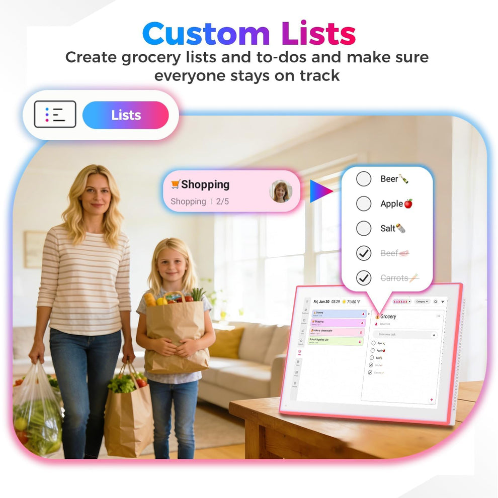 10.1 Inch Smart Digital Calendar with LED Reminder Light – HD Touchscr ...
