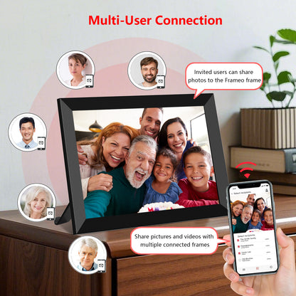 FRAMEO Digital Photo Frame, 10.1 Inch WiFi Digital Picture Frame with 1280x800 IPS HD Touch Screen, 32GB Storage Auto-Rotate Wall Mountable Easy Share Photos or Videos via Frameo App from Anywhere