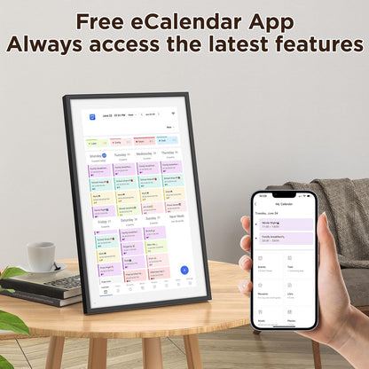 10.1 Inch Smart Digital Calendar – HD Touchscreen Family Planner & Calendar with Chore Chart & Meal Planner (Black White)