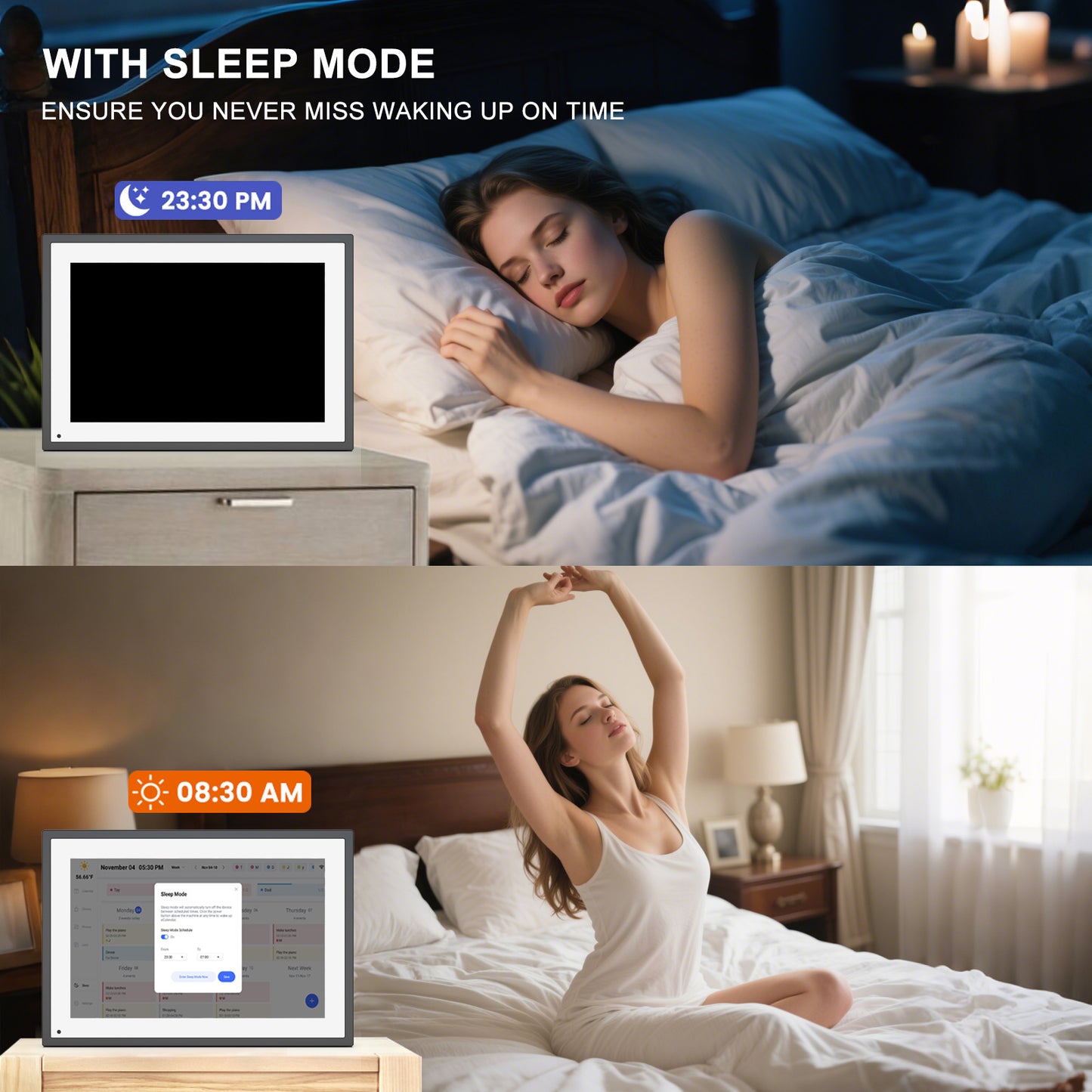 10.1 Inch Smart Digital Calendar IPS HD Touchscreen Built-in Digital Picture Frames Function