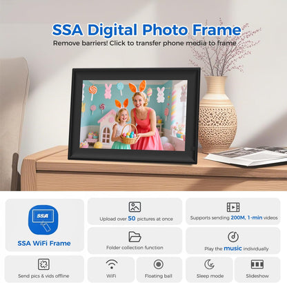 SSAWIFIFRAME 10.1 inch 32GB WiFi Digital Picture Frame with IPS Touch Screen