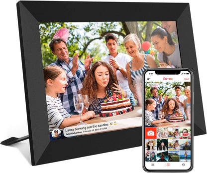 FRAMEO Digital Photo Frame, 10.1 Inch WiFi Digital Picture Frame with 1280x800 IPS HD Touch Screen, 32GB Storage Auto-Rotate Wall Mountable Easy Share Photos or Videos via Frameo App from Anywhere