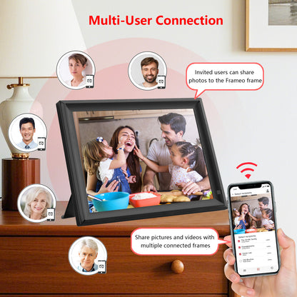 15.6" Frameo Digital Picture Frame WiFi, 1920x1080 IPS FHD Touch Screen Large Electronic Photo Frames, Send Photos from Your Phone from Anywhere, Best Gifts for Parents and Grandparents