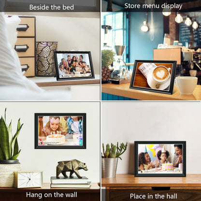 FRAMEO 10.5 Inch Smart WiFi Digital Photo Frame 1920x1280 FHD IPS LCD Touch Screen, Auto-Rotate, 64GB Storage, Support SD Card & USB Drive, Share Moments Instantly via Frameo App from Anywhere