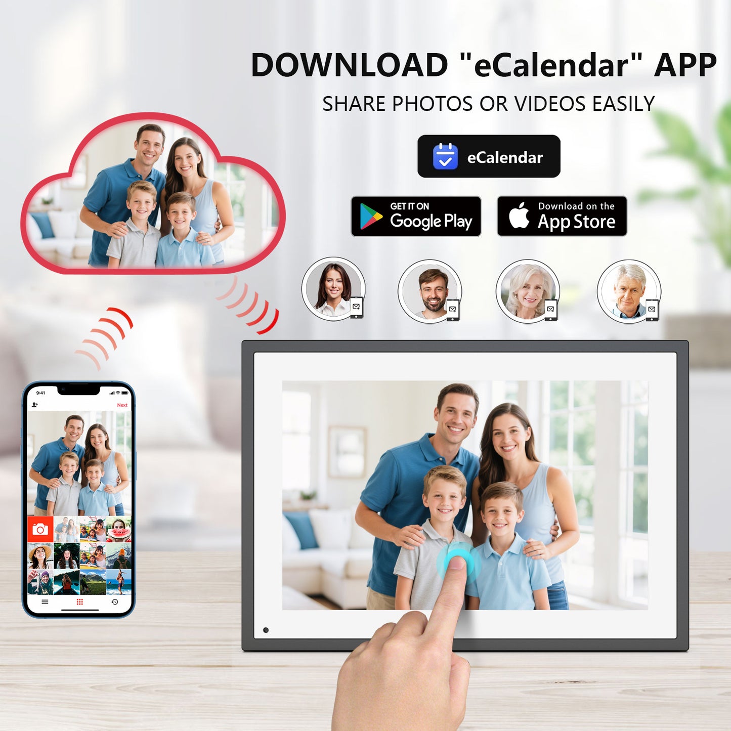 10.1 Inch Smart Digital Calendar IPS HD Touchscreen Built-in Digital Picture Frames Function