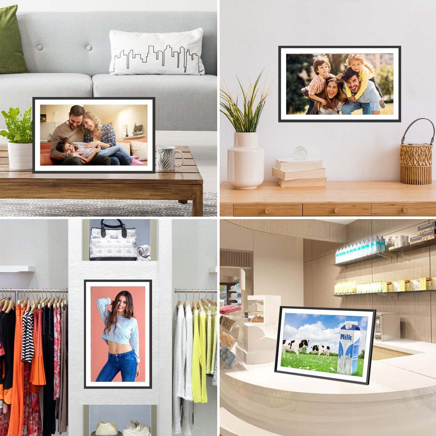15.6 Inch WiFi Digital Picture Frame with 1920x1080 FHD IPS Touch Screen, Send Photo or Videos via App or Email, 32GB Storage, Support USB Drive/SD Card Extend Storage, Auto-Rotate, Wall Mountable