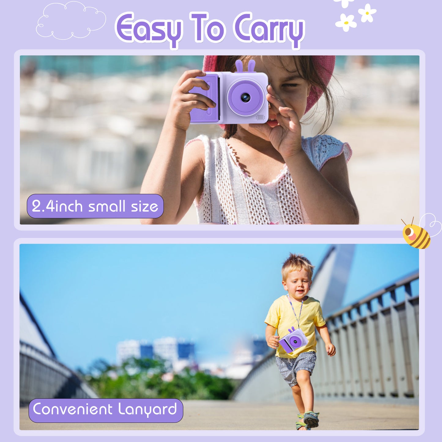 Kids Instant Print Camera,1080P Videos Digital Camera for Kids, Toddler Camera for Christmas Birthday Toy Gifts for Girls/Boys Age 3-12, Portable Kids Camera for 3 4 5 6 7 8 9 10 with SD Card