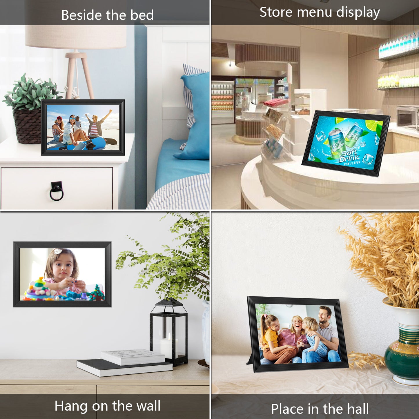 FRAMEO 10.1 Inch Smart WiFi Digital Photo Frame 1280x800 IPS LCD Touch Screen, Auto-Rotate Portrait and Landscape, Built in 32GB Memory, Share Moments Instantly via Frameo App from Anywhere