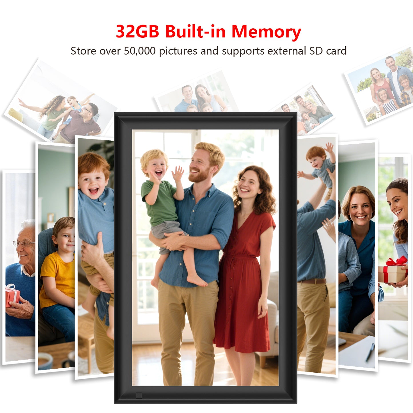 FRAMEO 15.6inch 32GB Digital Photo Frame with 1920x1080 FHD IPS LCD Touch Screen