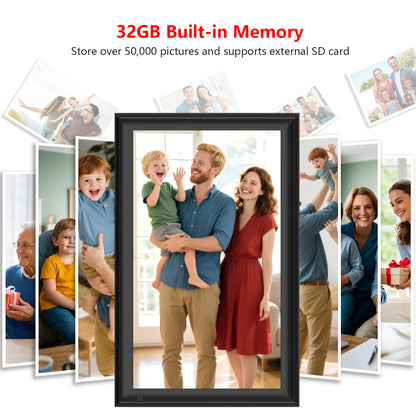FRAMEO 15.6inch 32GB Digital Photo Frame with 1920x1080 FHD IPS LCD Touch Screen