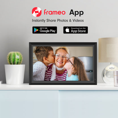 64GB FRAMEO 15.6 inch WiFi Digital Picture Frame 1920x1080 FHD Large Smart Digital Photo Frame IPS Touch Screen Auto-Rotate Wall Mountable Motion Sensor Share Photos/Videos Instantly via APP