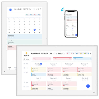 Digital Calendar, 15.6inch Smart WiFi Digital Calendar&Chore Chart, 1920 * 1080 IPS Touch Screen HD Display for Family Schedules, Wall-Mounted, Share Moments Instantly from Anywhere