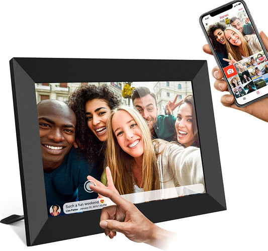 FRAMEO WiFi Digital Photo Frame 10.1 Inch HD IPS LCD Touch Screen, 32GB Storage, Auto-Rotate, Wall-Mountable, Easy Setup to Share Photos & Videos via Free App from Anywhere