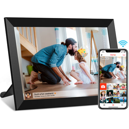 FRAMEO Digital Photo Frame 10.1 Inch WiFi Digital Picture Frame with IPS Touch Screen, 32GB Storage, Easy to Share Photos or Videos via Frameo APP Auto-Rotate Black