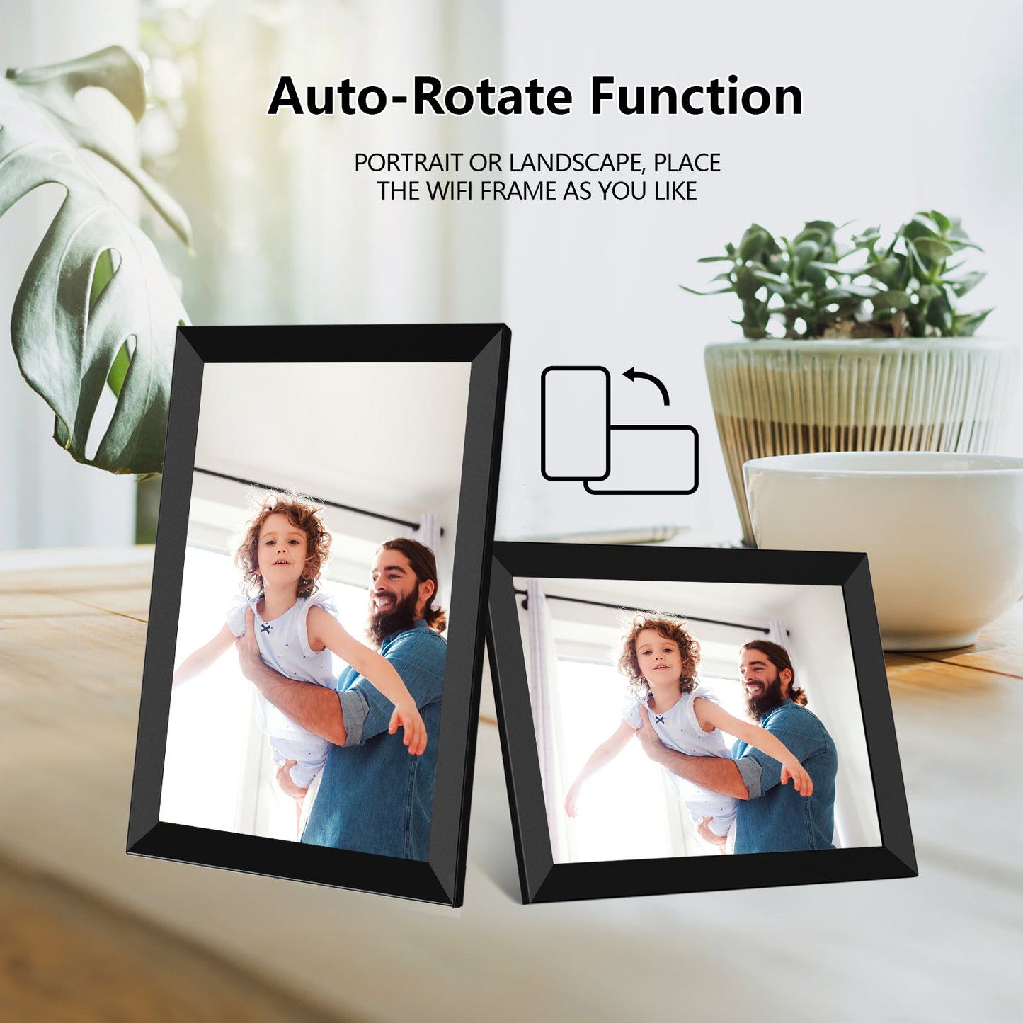FRAMEO Digital Photo Frame 10.1 Inch WiFi Digital Picture Frame with IPS Touch Screen, 32GB Storage, Easy to Share Photos or Videos via Frameo APP Auto-Rotate Black