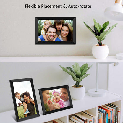 FRAMEO Digital Photo Frame WiFi 8 Inch 1920×1200 FHD Touch Screen IPS Display, 16GB Storage, Support USB Drive/SD Card, Auto-Rotate, Easy Setup to Share Photos or Videos Anywhere via Free App