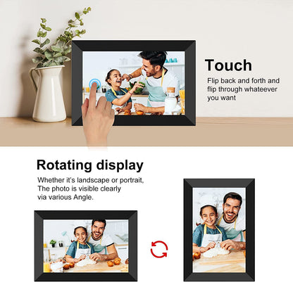 FRAMEO Digital Photo Frame WiFi 10.1 Inch HD IPS LCD Touch Screen, 32GB Memory, Auto-Rotate, Wall-Mountable, Easy Setup to Share Photos & Videos via Frameo App from Anywhere