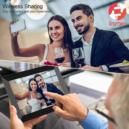 FRAMEO Digital Photo Frame WiFi 10.1 Inch HD IPS LCD Touch Screen, 32GB Memory, Auto-Rotate, Wall-Mountable, Easy Setup to Share Photos & Videos via Frameo App from Anywhere