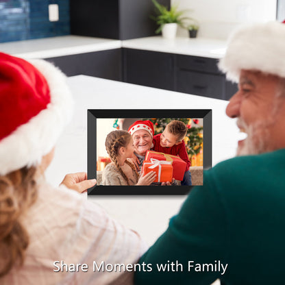 FRAMEO Digital Photo Frame WiFi 8 Inch 1920×1200 FHD Touch Screen IPS Display, 16GB Storage, Support USB Drive/SD Card, Auto-Rotate, Easy Setup to Share Photos or Videos Anywhere via Free App