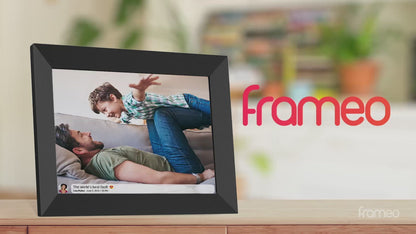 10.1 inch FRAMEO WiFi Digital Picture Frame, IPS Touch Screen Smart Cloud Photo Frame with 32GB Storage, Share Photos or Videos via Free Frameo APP Anywhere Anytime, Auto-Rotate, Wall Mountable